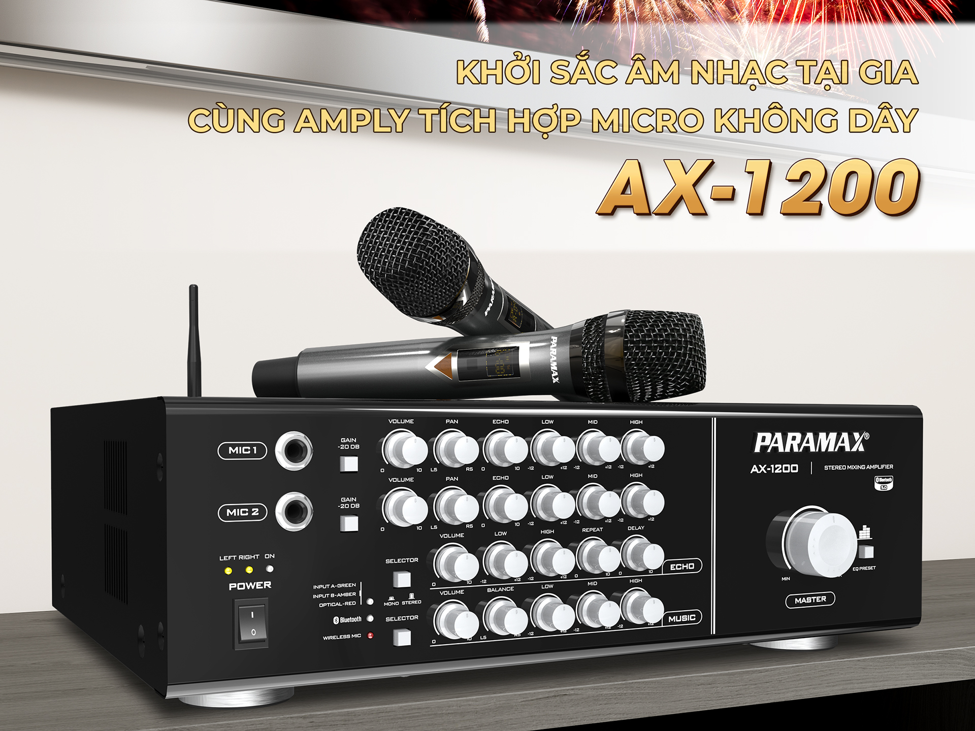 Amply karaoke gia đình PARAMAX AX-1200
